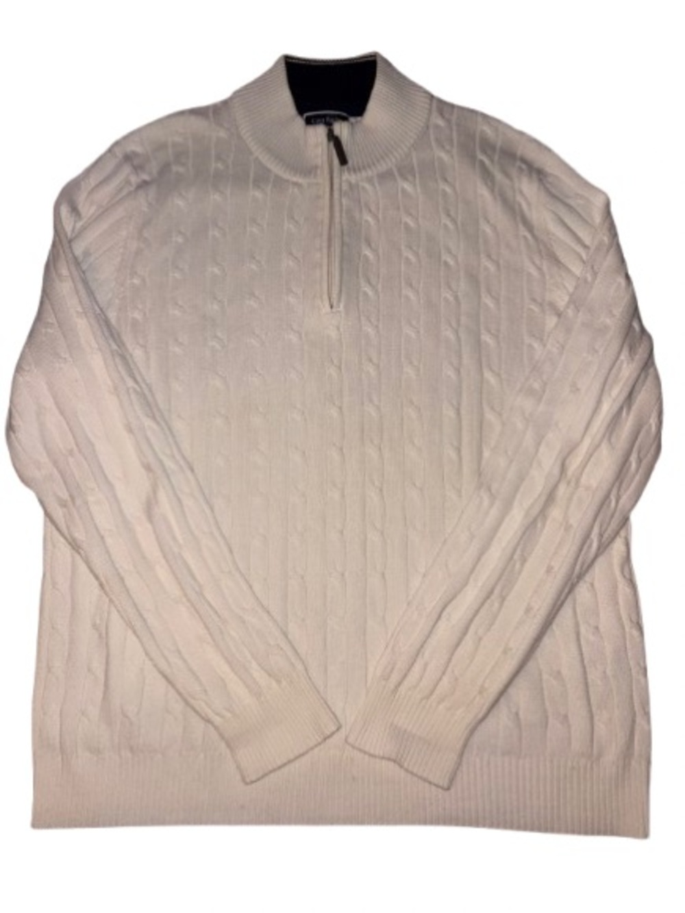 Club Room Men's off white Cable-Knit Zip Pullover size XXL